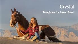  Presentation with horse riding - Amazing slide deck having horse through the mohave desert backdrop and a  colored foreground