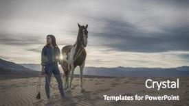  Presentation with horse riding - Colorful PPT theme enhanced with horse through the mohave desert backdrop and a  colored foreground