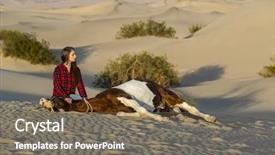  Presentation with horse riding - Slide deck enhanced with horse through the mohave desert background and a  colored foreground