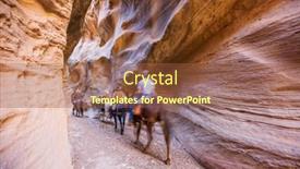  Presentation with grand canyon - Presentation theme with horse-tour-in-slot-canyon background and a tawny brown colored foreground