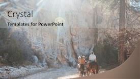  Presentation with grand canyon - Theme having horse-tour-in-slot-canyon background and a light gray colored foreground