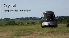  Presentation with pasture - Slide deck having horse trailer parked background and a light blue colored foreground