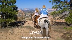  Presentation with national - Presentation theme with horse trails - riding in bryce canyon national background and a  colored foreground