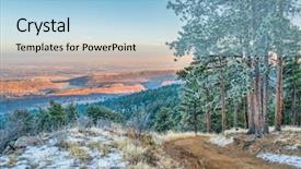  Presentation with towers - Audience pleasing PPT theme consisting of horse trails - unset view of plains foothills backdrop and a  colored foreground