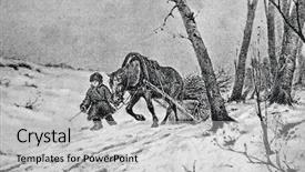  Presentation with engraving - Audience pleasing PPT theme consisting of horse wagon - boy-to-toe engraving by angerer backdrop and a light gray colored foreground