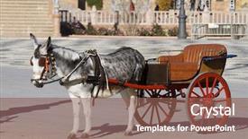  Presentation with coach - Audience pleasing slide deck consisting of horse wagon - donkey and tourist coach backdrop and a violet colored foreground