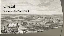  Presentation with tour - Cool new presentation design with horse wagon - old illustration of a convoy backdrop and a lemonade colored foreground