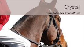  Presentation with rider - Beautiful slides featuring horse-with-rider-isolated backdrop and a light gray colored foreground