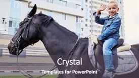  Presentation with complex - Amazing PPT layouts having horseback at residential complex backdrop and a dark gray colored foreground