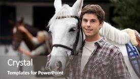 Presentation with horses - Presentation consisting of christian - monastery of batalha is background and a coral colored foreground