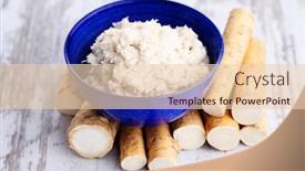  Presentation with root - Slides featuring horseradish root and grated horseradish background and a lemonade colored foreground