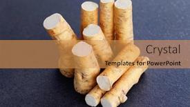  Presentation with root - Amazing theme having horseradish root and grated horseradish backdrop and a yellow colored foreground