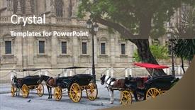  Presentation with horses - Theme enhanced with carts outside of seville cathedral background and a gray colored foreground
