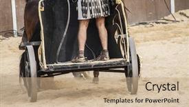  Presentation with roman army - Colorful presentation theme enhanced with horses and chariots of roman backdrop and a  colored foreground