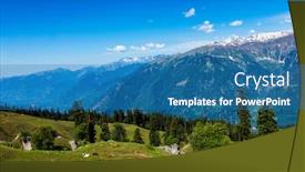  Presentation with himachal pradesh - Beautiful PPT layouts featuring horses-grazing-in-himalayas-mountains backdrop and a teal colored foreground
