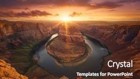  Presentation with colorado - Beautiful slide set featuring horseshoe bend and colorado river backdrop and a tawny brown colored foreground