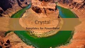  Presentation with green - PPT theme with horseshoe-bend-famous-view background and a gold colored foreground