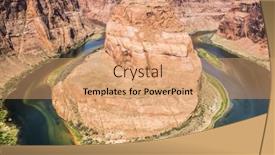  Presentation with arizona horseshoe bend colorado river - PPT theme with horseshoe-bend-is-a-famous background and a coral colored foreground