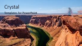  Presentation with arizona horseshoe bend colorado river - Colorful presentation enhanced with horseshoe bend on colorado backdrop and a light blue colored foreground