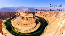  Presentation with adventure river - PPT layouts having horseshoe-bend-with-colorado-river background and a light blue colored foreground