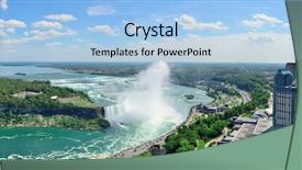  Presentation with falls - Cool new PPT layouts with horseshoe falls aerial view panorama backdrop and a light blue colored foreground