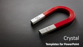  Presentation with magnet - Slide set featuring horseshoe-magnet-isolated-on-black background and a dark gray colored foreground