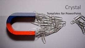  Presentation with magnet - Presentation theme having horseshoe-magnet-on-a-gray background and a light gray colored foreground