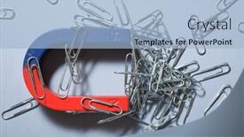  Presentation with magnet - Theme featuring horseshoe-magnet-on-a-gray background and a light blue colored foreground