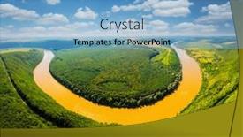  Presentation with earth eye - Colorful presentation design enhanced with horseshoe-shaped-meander backdrop and a light blue colored foreground