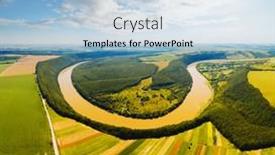  Presentation with earth eye - Amazing presentation design having horseshoe-shaped-meander backdrop and a light blue colored foreground