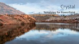  Presentation with boating - Beautiful PPT theme featuring horsetooth-reservoir-in-early-winter backdrop and a light blue colored foreground