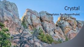  Presentation with rock - Colorful presentation theme enhanced with horsetooth rock with sunset backlight backdrop and a light blue colored foreground
