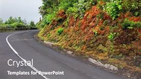  Presentation with volcanic eruption sopka klyuchevskoy volcano - Audience pleasing PPT layouts consisting of hortensias-on-the-road backdrop and a gray colored foreground