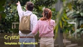  Presentation with eco friendly - PPT theme consisting of horticulturists-at-the-eco-friendly background and a tawny brown colored foreground