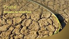  Presentation with drought - Presentation theme featuring hose-in-desert-showing-global background and a tawny brown colored foreground