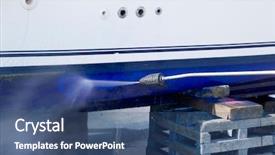  Presentation with seaweed - Slides having hose industry - pressure washer cleaning boat hull background and a ocean colored foreground