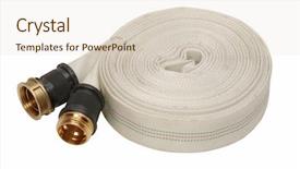  Presentation with safety - Cool new PPT theme with hose isolated on white - safety equipment backdrop and a lemonade colored foreground