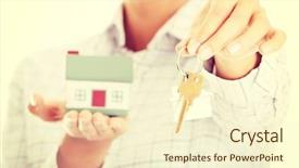  Presentation with lock key - Audience pleasing presentation design consisting of hose model and key backdrop and a cream colored foreground