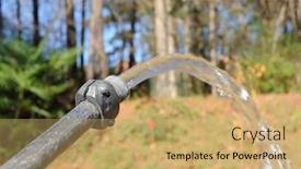  Presentation with shooting - Presentation having hose-shooting-water-out background and a yellow colored foreground