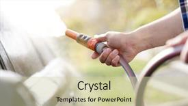  Presentation with hands down - Slide set featuring hosing down car in driveway background and a soft green colored foreground