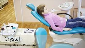  Presentation with dental office - Presentation design enhanced with hospis - girl in pink lies background and a mint green colored foreground