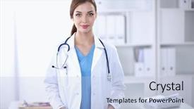  Presentation with doctor helps to get out of bed an elderly woman - Presentation theme with hospis - portrait of young woman doctor background and a  colored foreground