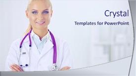  Presentation with doctor helps to get out of bed an elderly woman - Presentation theme consisting of hospis - portrait of young woman doctor background and a  colored foreground