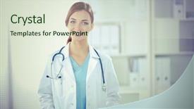  Presentation with doctor helps to get out of bed an elderly woman - Audience pleasing PPT theme consisting of hospis - portrait of young woman doctor backdrop and a  colored foreground