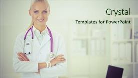  Presentation with doctor helps to get out of bed an elderly woman - Theme having hospis - portrait of young woman doctor background and a  colored foreground