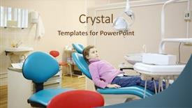  Presentation with office chair - Presentation design consisting of hospis - pretty girl lies on dental background and a lemonade colored foreground