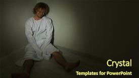  Presentation with mental hospital - Beautiful PPT theme featuring mentally ill man in strait backdrop and a wine colored foreground