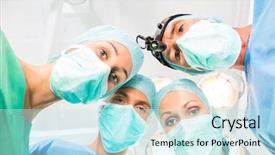  Presentation with surgery room - Presentation theme enhanced with hospital - surgery medical team background and a  colored foreground