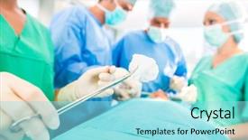  Presentation with operating room - Slides featuring hospital - surgery team background and a arctic colored foreground