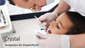  Presentation with dentist - Cool new slides with childrens hospital - teeth checkup at dentist's office backdrop and a lemonade colored foreground